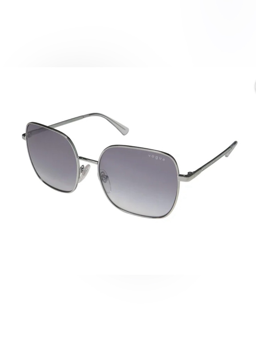 Vogue Silver Frame Grey Gradient Square Sunglasses